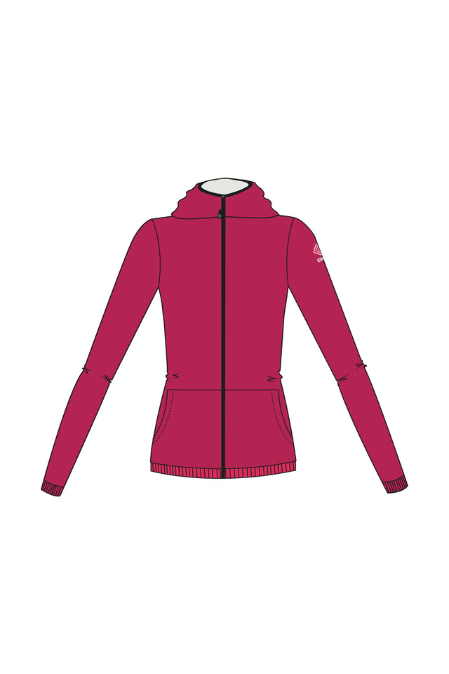 Felpa Donna con cappuccio in maglia felpata - fucsia