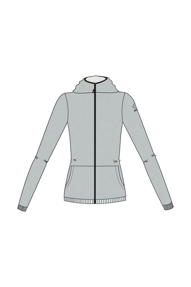 Felpa Donna con cappuccio in maglia felpata - bianco