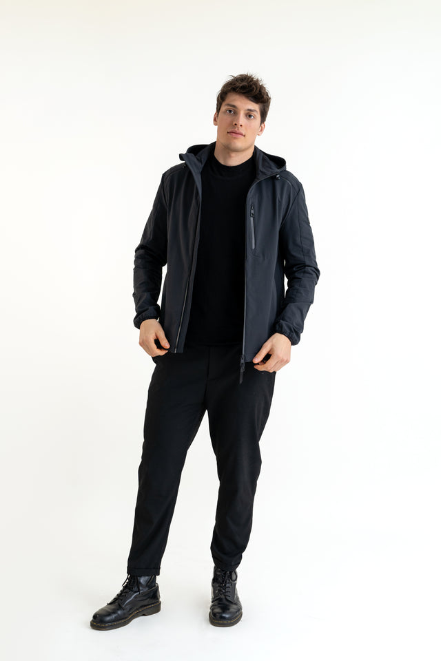 Felpa Uomo tecnica con zip e cappuccio