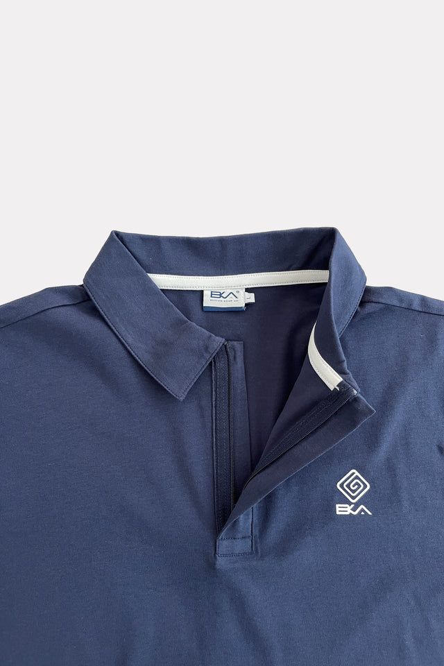 Zip Polo blu BKA in Cotone Elasticizzato - dettaglio