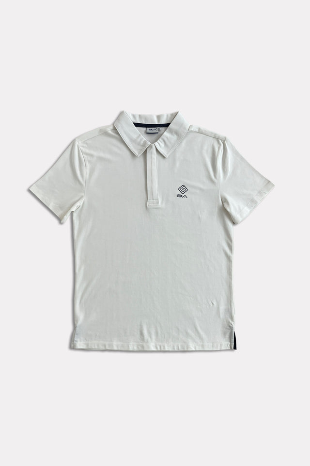 Zip Polo bianca BKA in Cotone Elasticizzato