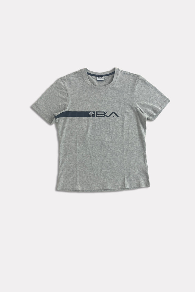T-shirt Donna BKA logo blu navy grigio chiaro