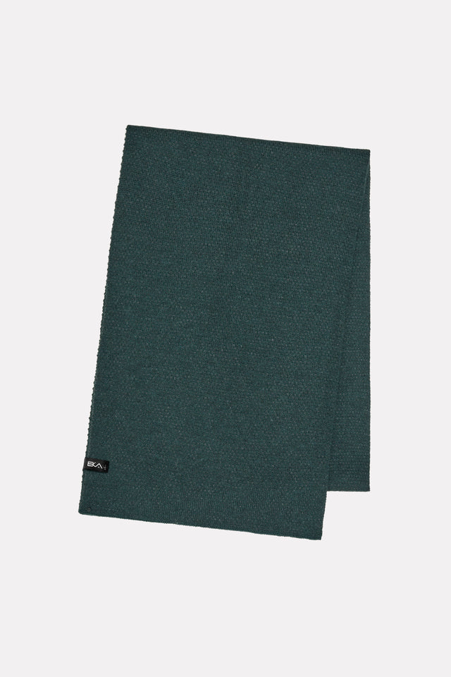 Sciarpa uomo verde, elegante, calda e leggera in misto poliestere, lana e acrilico.