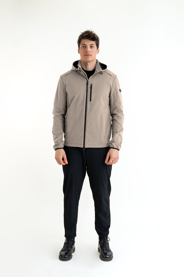 Felpa Uomo tecnica con zip e cappuccio