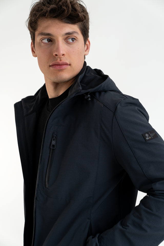 Felpa Uomo tecnica con zip e cappuccio