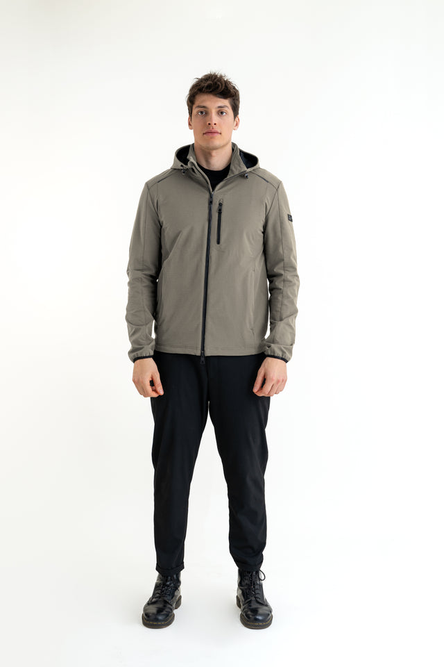 Felpa Uomo tecnica con zip e cappuccio