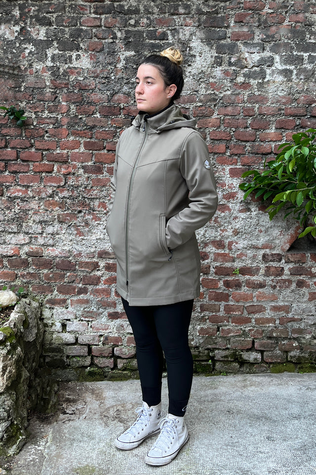 Giacca verde militare Donna Softshell Long