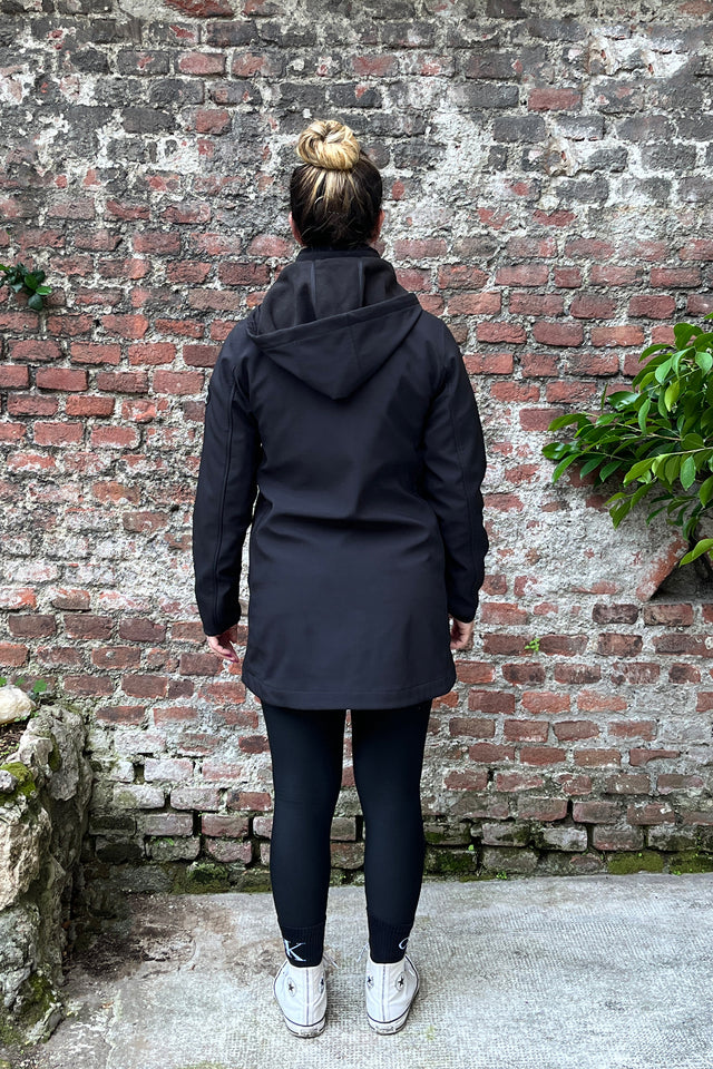 Giacca Donna nera Softshell Long - dietro