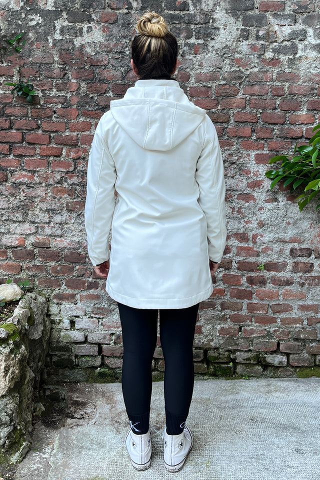 Giacca Donna Softshell Long bianca - dietro